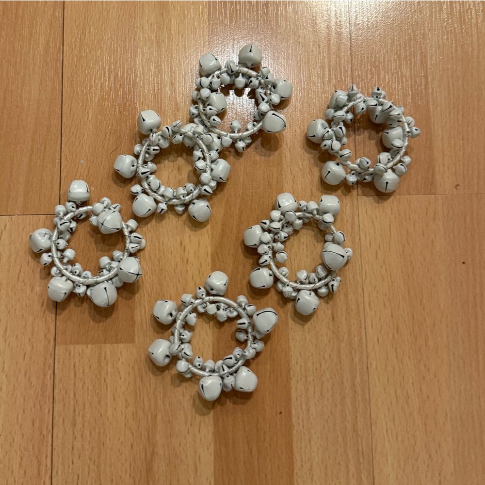 Elegant White jingle bell Napkin Rings